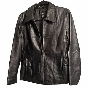 Mossimo Zip Up Black Leather Jacket